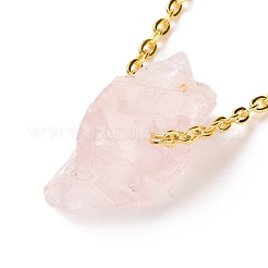 Collier pendentif pépite irrégulière en quartz rose naturel&nbsp;G-E155-03G-02