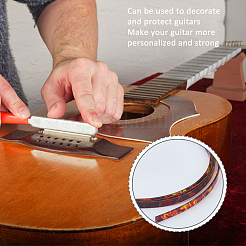 3 pièce de 3 couleurs de bande de filet de reliure de guitare en plastique ABS imitation coque&nbsp;FIND-FH0009-82