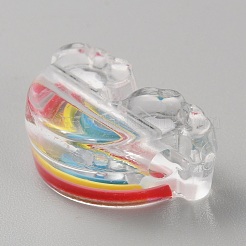 Transparente Acrylperle mit Emaille&nbsp;OACR-WH0037-11A