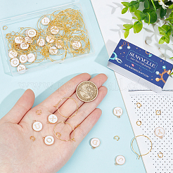 Kits para hacer anillos con dijes de copas de vino con letras iniciales de la A a la Z (DIY)&nbsp;DIY-SC0024-59B