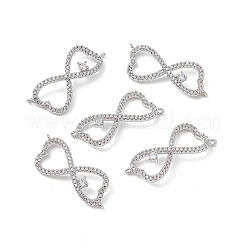 Ciondoli connettore in ottone con micro pavé di zirconi chiari&nbsp;KK-E068-VB391