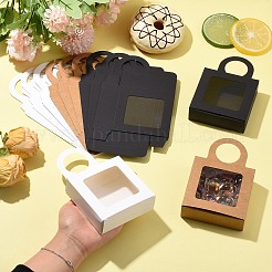 30 boîte cadeau suspendue carrée en papier kraft bicolore pour vin&nbsp;CON-CJ0001-31