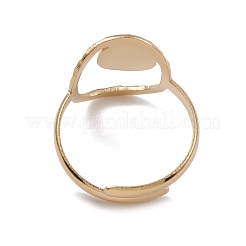 Ionenplattierung (IP) 304 Edelstahl hohl oval Manschette Ring Zubehörse&nbsp;RJEW-G285-19G