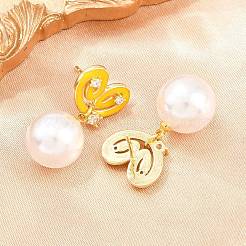 Boucles d'oreilles pendantes en laiton et zircon cubique transparent pour la Saint-Valentin&nbsp;EJEW-Z164-07G-04