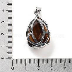 Pendentifs en forme de larme en oeil de tigre naturel&nbsp;G-G112-03P-02