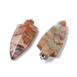 Natürlicher Regalit / imperialer Jaspis / Seesediment-Jaspis-Anhänger&nbsp;G-E572-08B