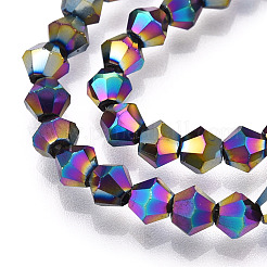 Chapelets de perles en verre électroplaqué&nbsp;EGLA-R094-4mm-02