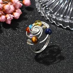 Kupferdraht umwickelter Vortex-Fingerring&nbsp;RJEW-TA00101-02