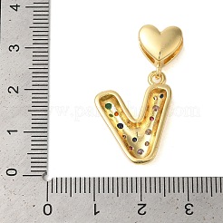 Micro pavé di ottone placcato a cremagliera perdanti di zirconi trasparenti&nbsp;KK-C067-12G-V