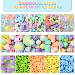 Kits de accessoires de fabrication de bijoux en perles acryliques et en argile polymère&nbsp;DIY-FS0006-86