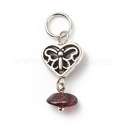 7 pièces 7 styles pendentifs en alliage de copeaux de pierre mélangés naturels et synthétiques de chakra&nbsp;PALLOY-JF01778-04