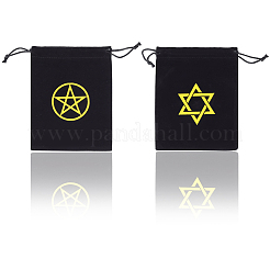 2 pz. 2 stili di borse con coulisse per riporre le carte dei tarocchi in velluto&nbsp;TP-CN0001-33A