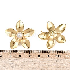 Messing-Blumen-Ohrstecker&nbsp;EJEW-C152-07D-G