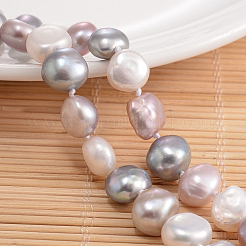 Collana con perline e pepite di perle naturali&nbsp;NJEW-P126-B-01B-01