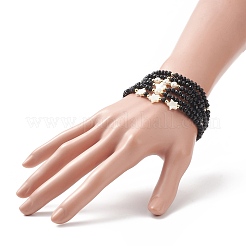 6 Stück 6-teiliges Stretch-Armband-Set mit Naturmuschel&nbsp;BJEW-JB09945-02