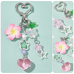 4 pendentif décoratif en forme d'étoile en verre imitation perle&nbsp;AJEW-WR0002-83