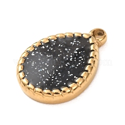 Ciondoli in acciaio inossidabile 304 con smalto bianco e nero&nbsp;STAS-G399-04G-02