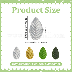 400 pz 4 foglie artificiali in tessuto colorato&nbsp;DIY-MA0007-15A
