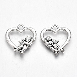 Tibetischer stil Aluminium Anhänger & Charms&nbsp;X-TIBE-S323-087AS-RS