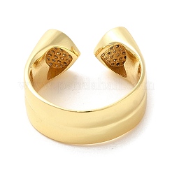 Anneaux de manchette ouverts en laiton micro pavé de zircone cubique&nbsp;RJEW-P098-13G