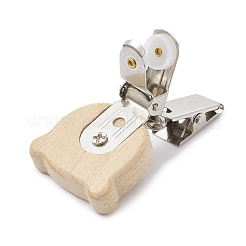 Pinces à cartes d'identité en fer avec animal en bois&nbsp;JEWB-BR00127-04