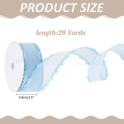 Bordure en dentelle ondulée en polyester translucide de 20 mètre&nbsp;OCOR-WH0101-82C