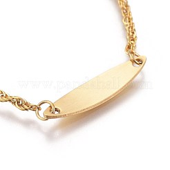 Ionenplattierung (IP) 304 Edelstahl-ID-Armbänder&nbsp;BJEW-L637-11-G