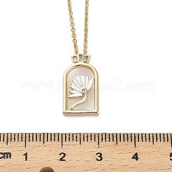 Arco con fiore collane ciondolo smalto ottone&nbsp;NJEW-H051-06G