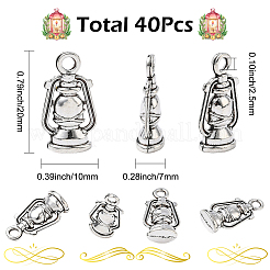 40 set di ciondoli in lega di zinco in stile tibetano&nbsp;TIBEP-SC0003-35AS