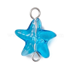 Seestern Farbverlauf Backfarbe transparent Glas Verbinder Charms&nbsp;PALLOY-JF03277-02