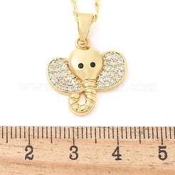 Colliers en laiton avec pendentif en zircone cubique transparent pour femmes&nbsp;NJEW-M084-02G-02