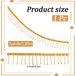 2 Yards Polyester-Spitzenband mit Kunststoffperlenquaste zum Aufnähen von Dekorationen&nbsp;OCOR-WH20007-21