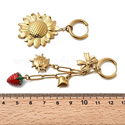 Orecchini a cerchio in acciaio inossidabile smaltato 304&nbsp;LS-EJEW-G451-07G