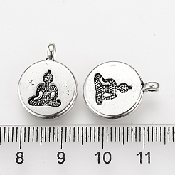 Tibetischer stil Aluminium Anhänger & Charms&nbsp;TIBEP-Q078-28AS-NR