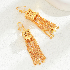 Boucles d'oreilles créoles en alliage tendance avec chaîne et pompon&nbsp;GS7643