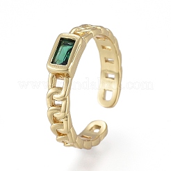 Micro ottone spianare anelli gemelli zirconi&nbsp;RJEW-K232-14G-M