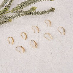 4 paires 4 crochets de boucle d'oreille en laiton micro pavé clair en zircone cubique&nbsp;KK-SZ0004-62