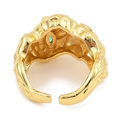 Manschettenringe aus Messing mit Mikropavé-Zirkonia für Damen&nbsp;RJEW-S392-10G