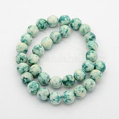 Natürliche Ozean weiße Jade runden Perlenstränge&nbsp;G-F188-10mm-01