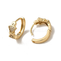 Orecchino a cerchio con micro pavé di zirconi cubici in ottone placcato oro kc&nbsp;EJEW-L271-01KCG-11
