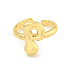 Bagues de manchette ouvertes avec lettre en laiton pour femmes&nbsp;RJEW-G313-01P-G