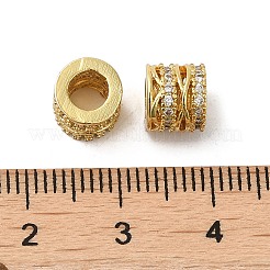 Rack-Plattierung Messing Micro Pave Kubisch Zirkonia European Beads&nbsp;KK-K377-09G