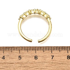 Anelli per polsini da donna in ottone con micro pavé di zirconi cubici&nbsp;RJEW-H247-31G