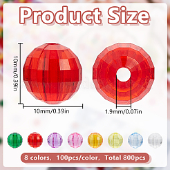 800pcs 8 Farben transparente Acrylperlen&nbsp;TACR-GO0001-03