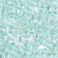 Perles de rocaille en verre lustré de couleurs transparentes&nbsp;SEED-N008-09C