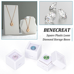 Quadratische Aufbewahrungsboxen für lose Diamanten aus Kunststoff&nbsp;LS-CON-WH0095-49A