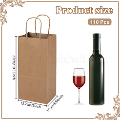 Rechteckige Geschenktüten aus Kraftpapier mit Henkeln&nbsp;ABAG-WH0048-85