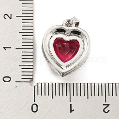 Pendentifs en laiton plaqué verre micro-pavé de zircone cubique transparente&nbsp;KK-H469-02P-02