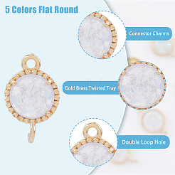 10 pièces 5 couleurs en laiton pavé de zircone cubique connecteur breloques&nbsp;KK-DC0002-65