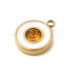 304 Edelstahl Emaille mit Strass-Anhängern&nbsp;STAS-Z179-38G-01